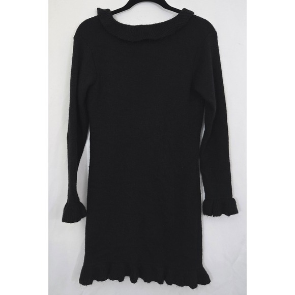 Joca Manga S Black Angora Blend Hand Made in Peru Ruffle Cardigan Tunic - Picture 3 of 13